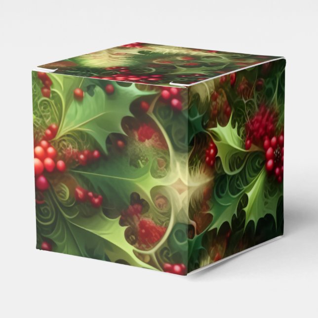 Caja Para Regalos Fractal Mistletoe Favor Box (Costado Anverso)