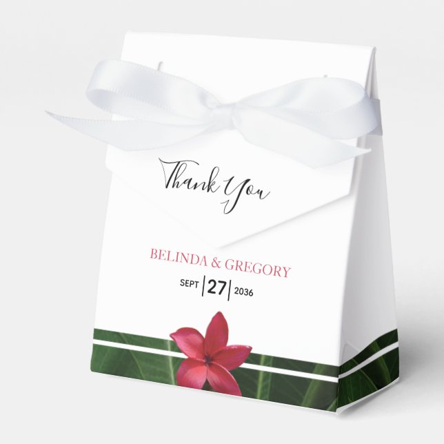 Caja Para Regalos Frangipani Rojo Bodas de Plumeria (Front Side)