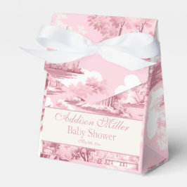 Caja Para Regalos French Toile Coqueta Lazo Rosa Desayuno Nupcial 