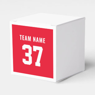 Caja Para Regalos Frente Rojo personalizado y Deporte Atrás