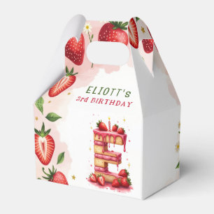Caja Para Regalos Fresa Cumpleaños Favor Box Letra E Cake