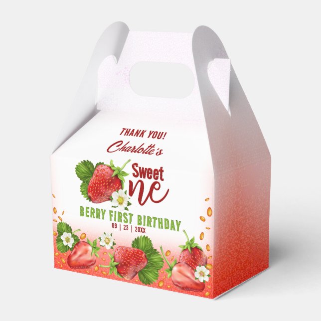 Caja Para Regalos Fresa dulce una primera fiesta de cumpleaños (Front Side)