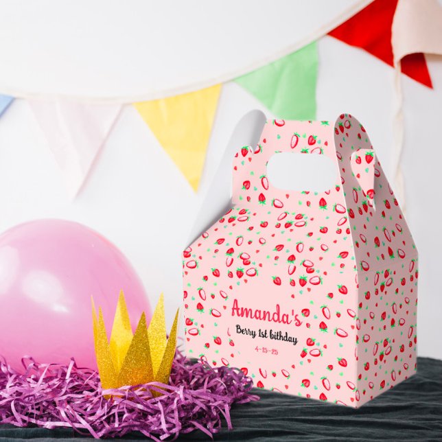 Caja Para Regalos Fresa primer cumpleaños fiesta berry primero (Subido por el creador)