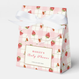 Caja Para Regalos Fresa rosa Berry Sweet Gingham Baby Shower