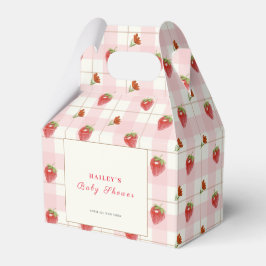 Caja Para Regalos Fresa rosa dulce Gingham Baby Shower