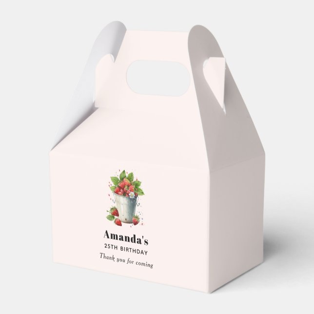 Caja Para Regalos Fresas frescas recolectadas en cumpleaños de cubo (Front Side)