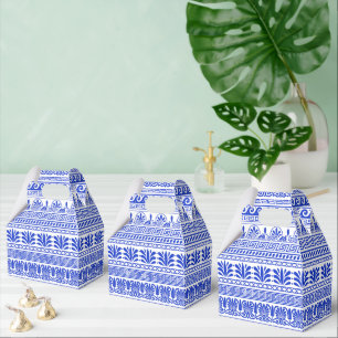 Caja Para Regalos Fret griego, patrón mediterráneo, azul