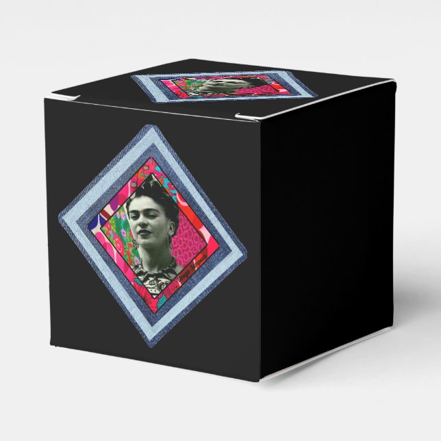 Caja Para Regalos Frida Kahlo Retro Denim Diamond (Costado Anverso)