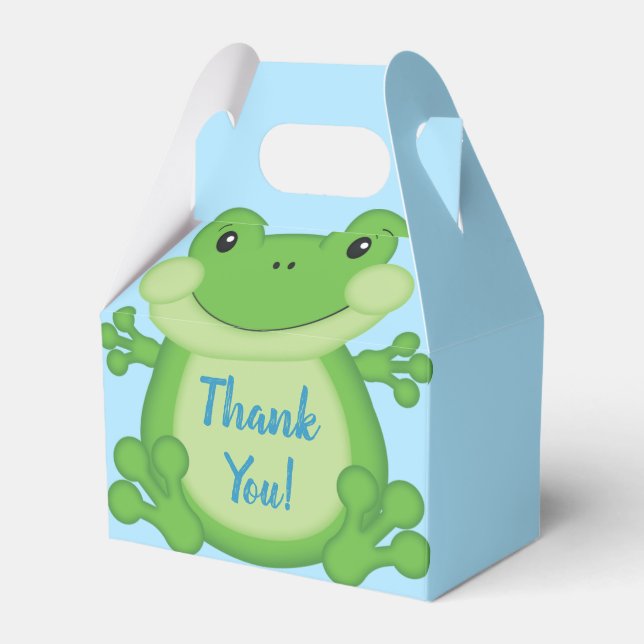Caja Para Regalos Frog Baby Shower Blue (Front Side)