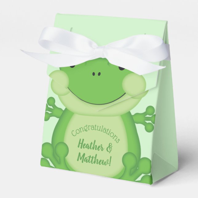 Caja Para Regalos Frog Baby Shower Green (Front Side)