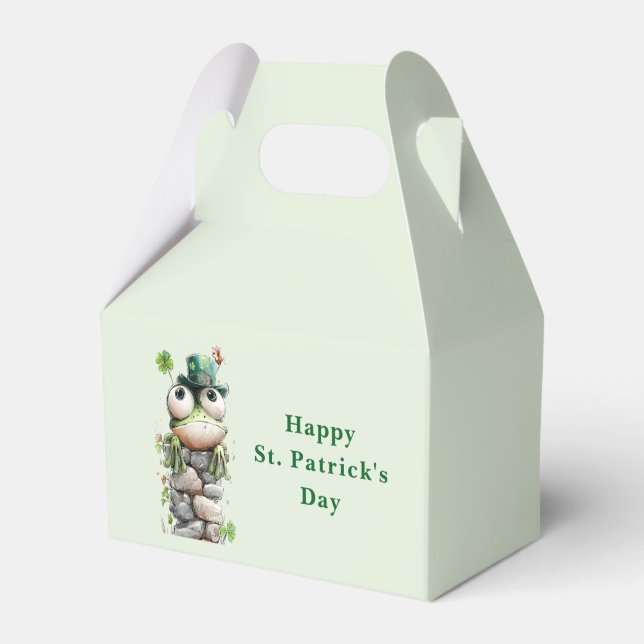 Caja Para Regalos Frog with Green Hat and Shamrock Cute (Front Side)