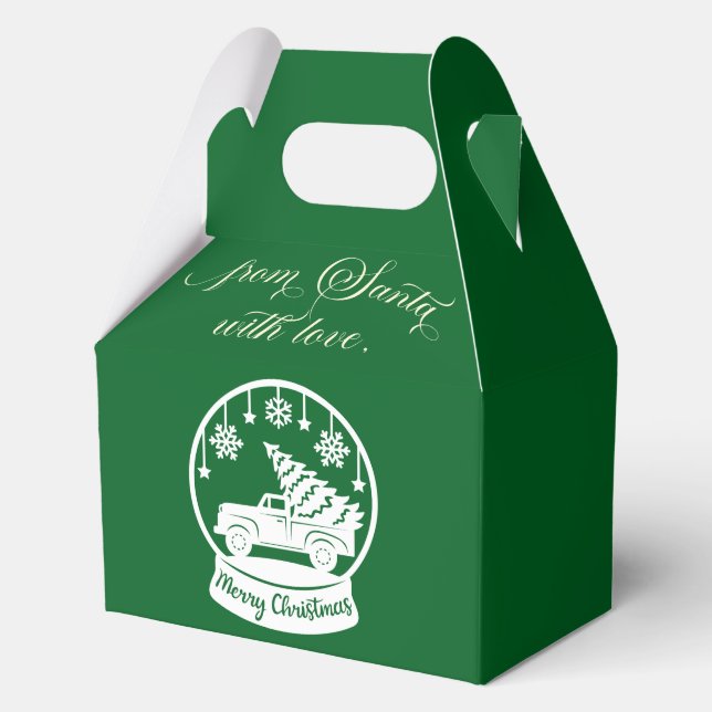 Caja Para Regalos From Santa With Love Snow Globe Christmas Truck (Anverso)