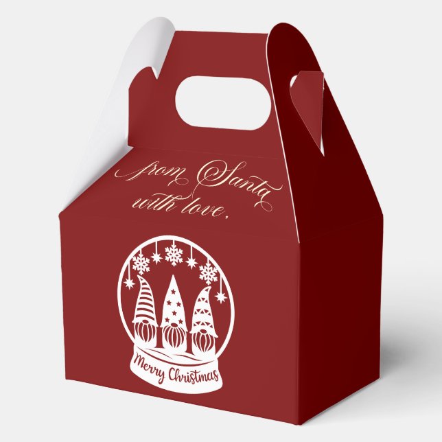 Caja Para Regalos From Santa With Love Snow Globe Gnomes (Anverso)