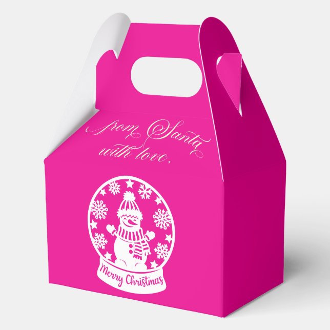 Caja Para Regalos From Santa With Love Snow Globe Snowman (Anverso)