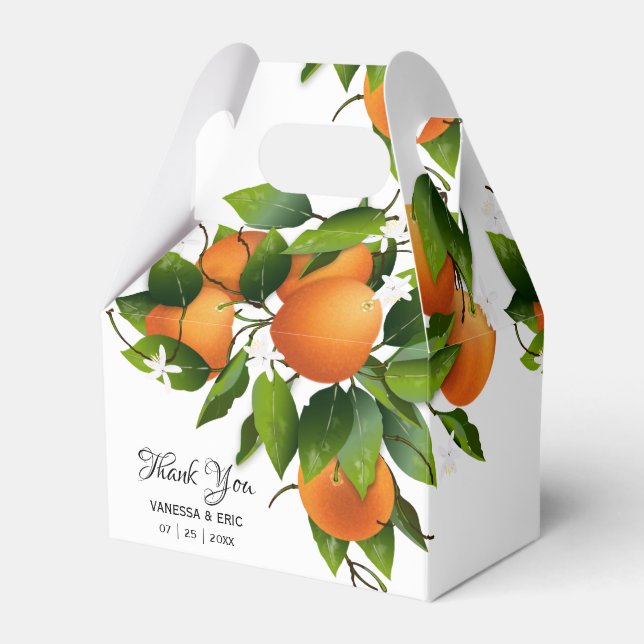 Caja Para Regalos Fruta de los Naranjas modernos | BODA (Front Side)