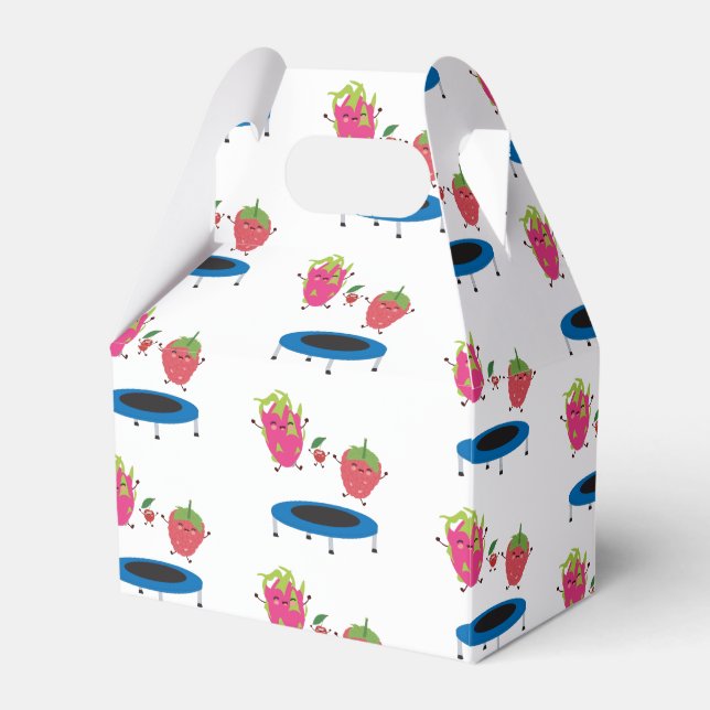 Caja Para Regalos Fruta Saltando Sobre Trampoline (Front Side)