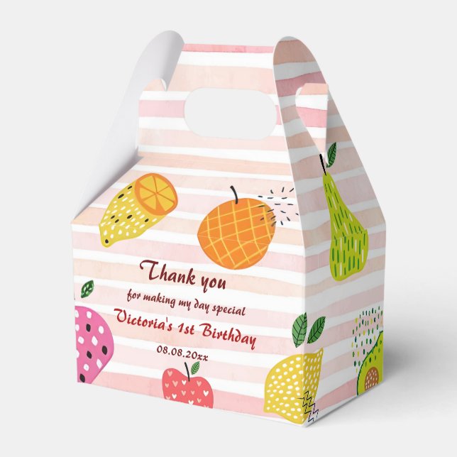 Caja Para Regalos Fruto Fiesta de Cumpleaños Gran Fruta (Front Side)