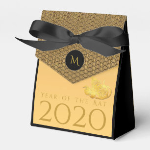 Caja Para Regalos Frutos del Año de la Rata 2020 Elegante Monograma