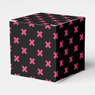 Caja Para Regalos Fuchsia cruza puntos en negro