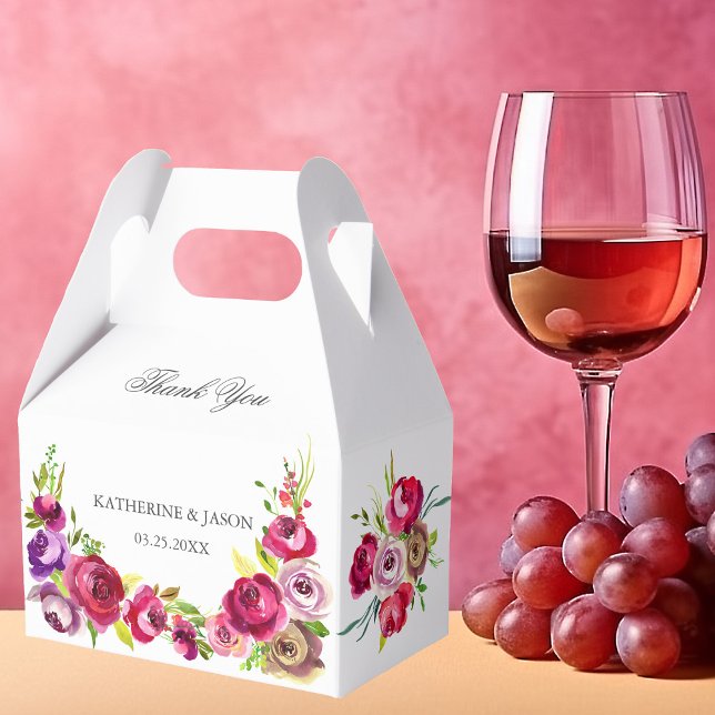 Caja Para Regalos Fuchsia Floral Rosa Rosa Romántico Boda Jardín (Subido por el creador)