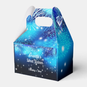 Caja Para Regalos Fuegos artificiales azules, negro, brillo, Sweet S