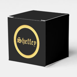 Caja Para Regalos Fuentes Sheffey - Monograma negro y dorado