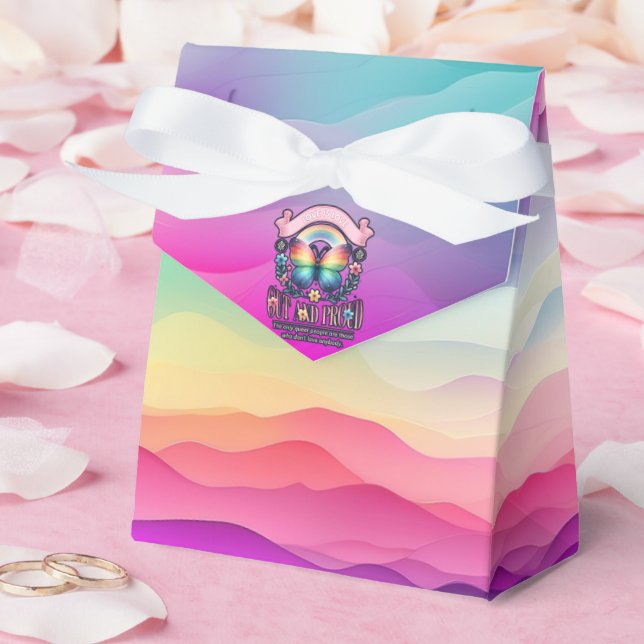 Caja Para Regalos Fuera y orgulloso Fiesta del Orgullo Gay (Boda)