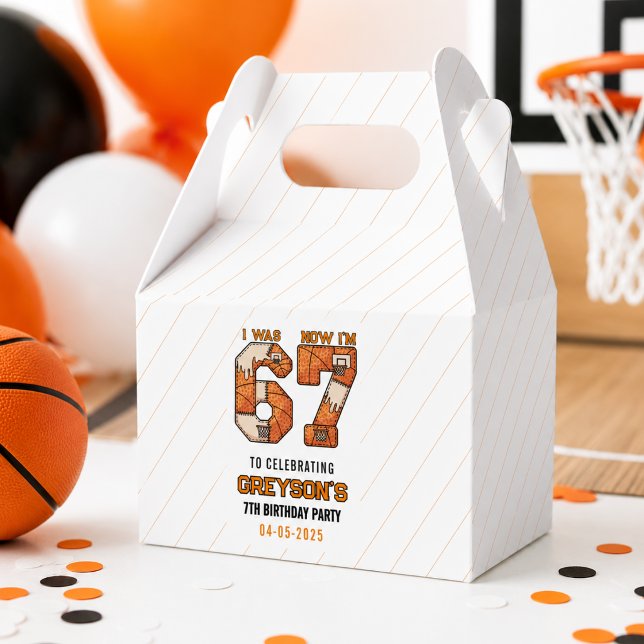 Caja Para Regalos Fui 6 Ahora Soy 7 Baloncesto – Cumpleaños 7 (I Was 6 Now I’m 7 Basketball – 7th Birthday Party Favor Boxes
)