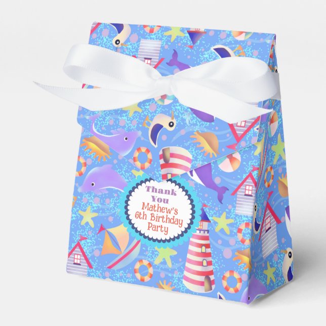 Caja Para Regalos Fun Beach Blue Favor Box (Front Side)