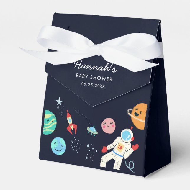 Caja Para Regalos Fun Galaxy Planets Space Baby Shower (Front Side)