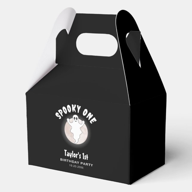 Caja Para Regalos Fun Halloween Ghost Spooky One First Birthday (Anverso)