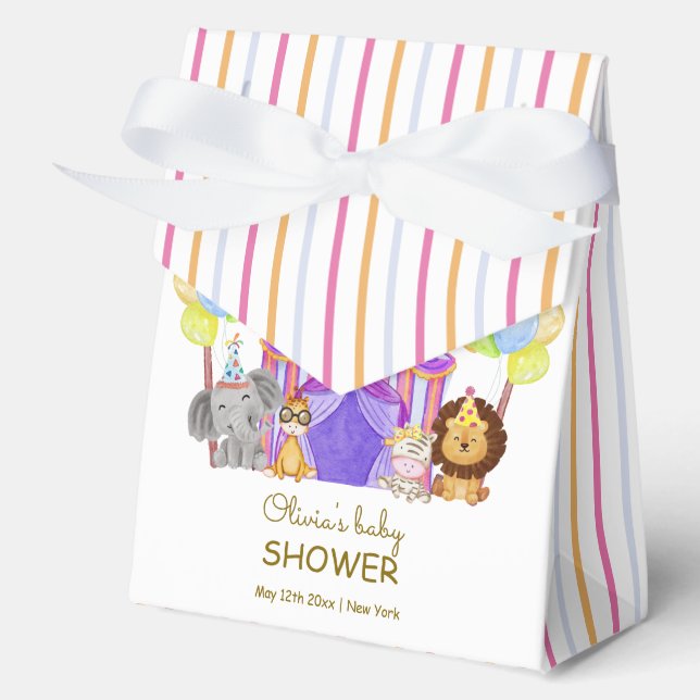 Caja Para Regalos Fun Safari Circus Carnio Globo Baby Shower (Anverso)