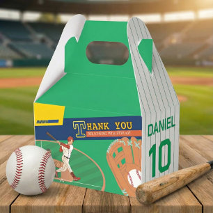 Caja Para Regalos Fun Verde Batalla de Béisbol y Cumpleaños de Catch