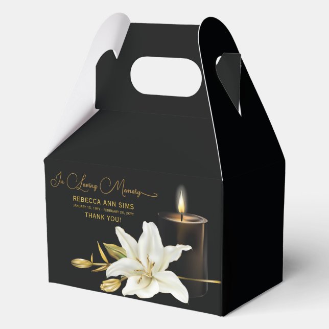 Caja Para Regalos Funeral de Lily Candle (Anverso)