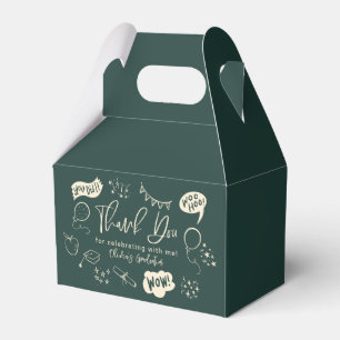 Caja Para Regalos Funky Doodle Graduation Party Green