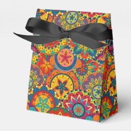 Caja Para Regalos Funky Retro Colorido Patrón de Mandala