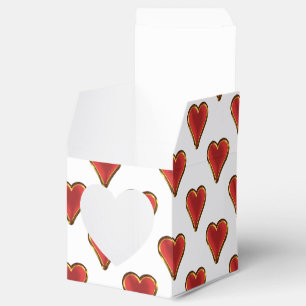 Caja Para Regalos Funny Heart Pattern oro rojo + tu trasero. y texto