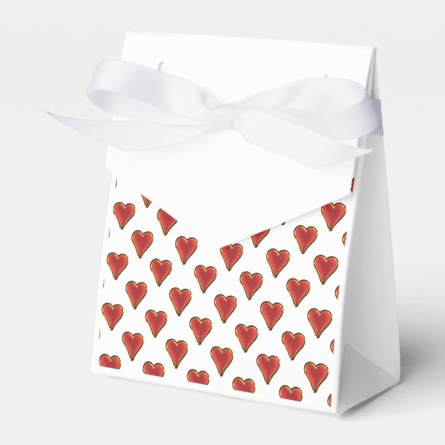Caja Para Regalos Funny Heart Pattern oro rojo + tu trasero. y texto (Front Side)