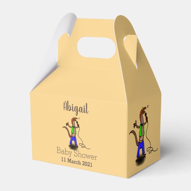 Caja Para Regalos Funny lizard singing with microphone cartoon (Front Side)