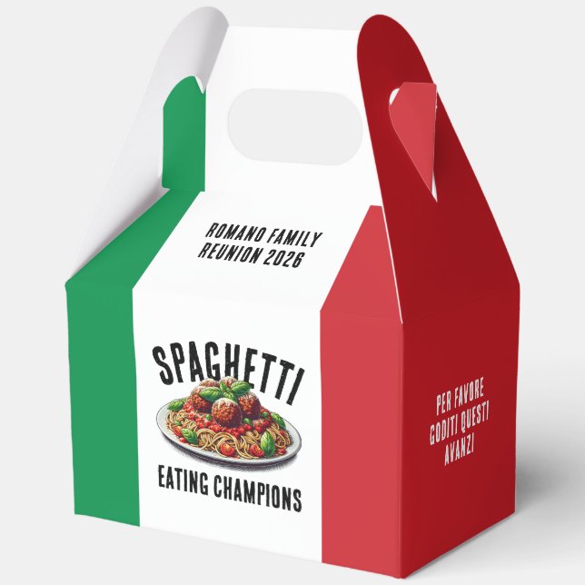 Caja Para Regalos Funny Spaghetti Eating Champions Family Reunion (Anverso)