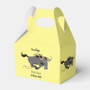 Caja Para Regalos Funny Wildebeest corriendo ilustracion personaliza