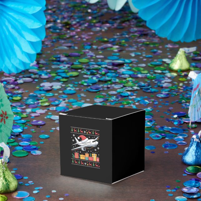 Caja Para Regalos Funny Xmas Lighting Tree Santa Ugly Airplane  (Fiesta)