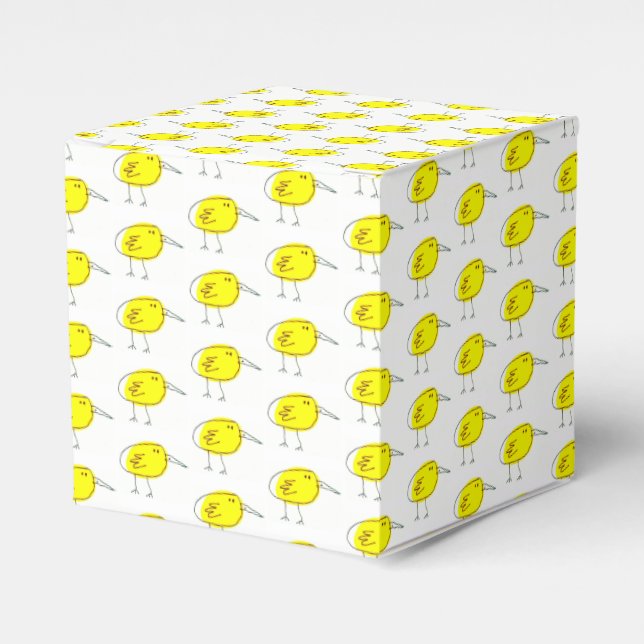 Caja Para Regalos Funny Yellow Birds Doodle (Costado Anverso)