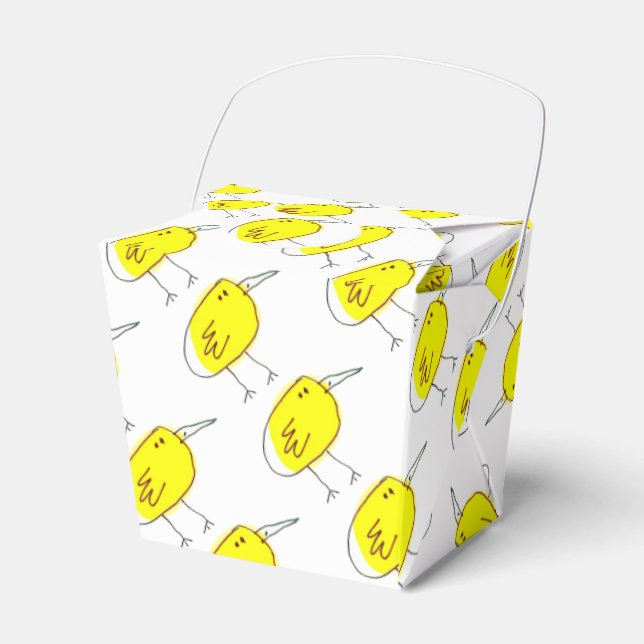 Caja Para Regalos Funny Yellow Cartoon Birds Doodle Drawing  (Front Side)