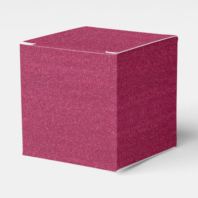 Caja Para Regalos Fushia / Purpurina de Faux Hot Pink (Costado Anverso)
