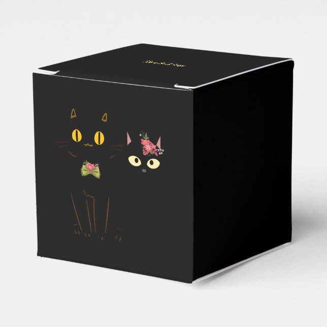 Caja Para Regalos Fussy Black Cats Ojos amarillos (Costado Anverso)