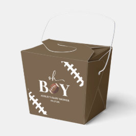 Caja Para Regalos Fútbol Oh Boy Brown White Baby Shower