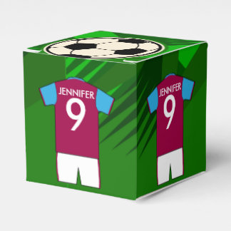 Caja Para Regalos Fútbol personalizado Jersey Claret y Azul