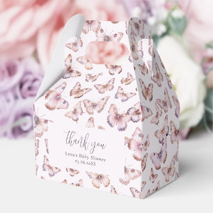 Caja Para Regalos Gable Baby Shower de mariposa morada y rosa