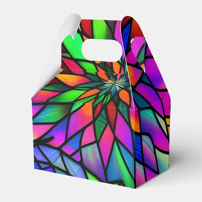 Caja Para Regalos Gable de vidrio con manchas de Faux (Reverso)